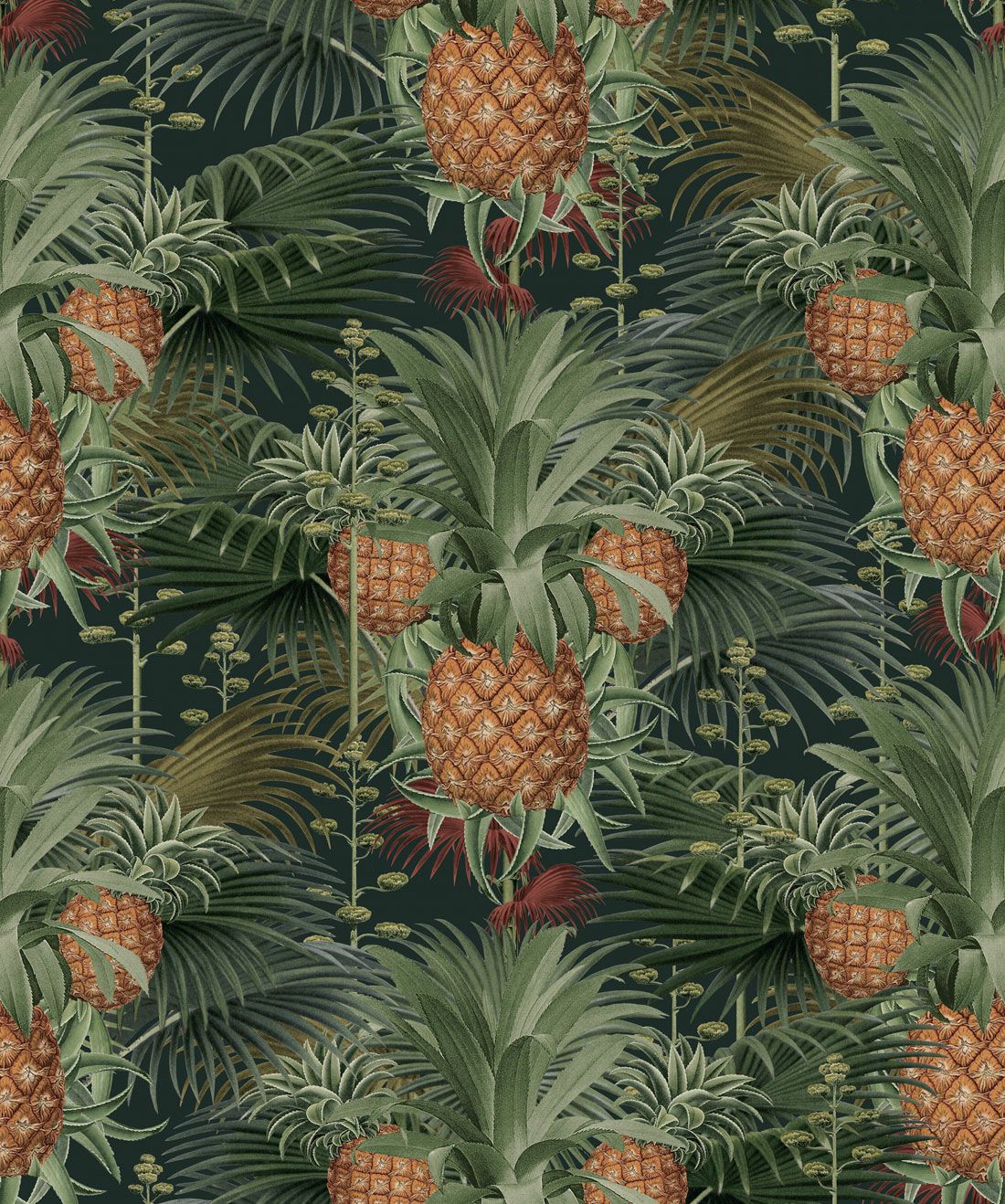 Ananas tropicali su sfondo scuro, 1100x1318 Full HD Verticale, iPhone