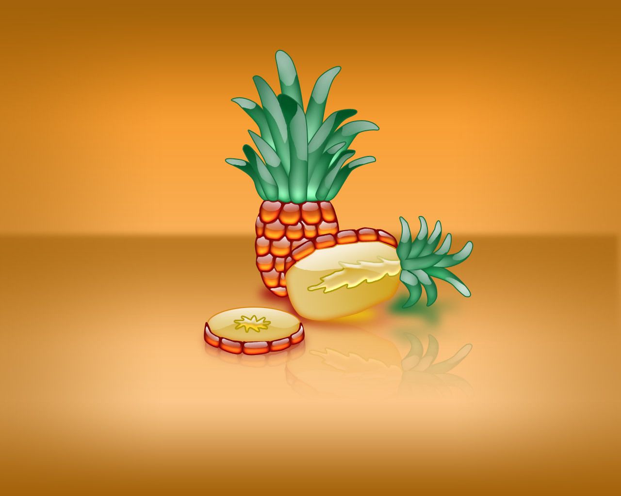 Ananas illustrato sfondo arancione, 1280x1024 HD, Desktop