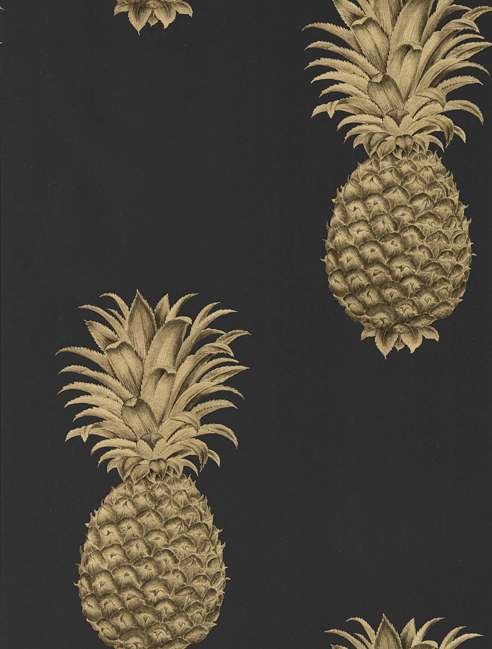 Ananas dorati su nero, 999x1316 Full HD Verticale, Smartphone