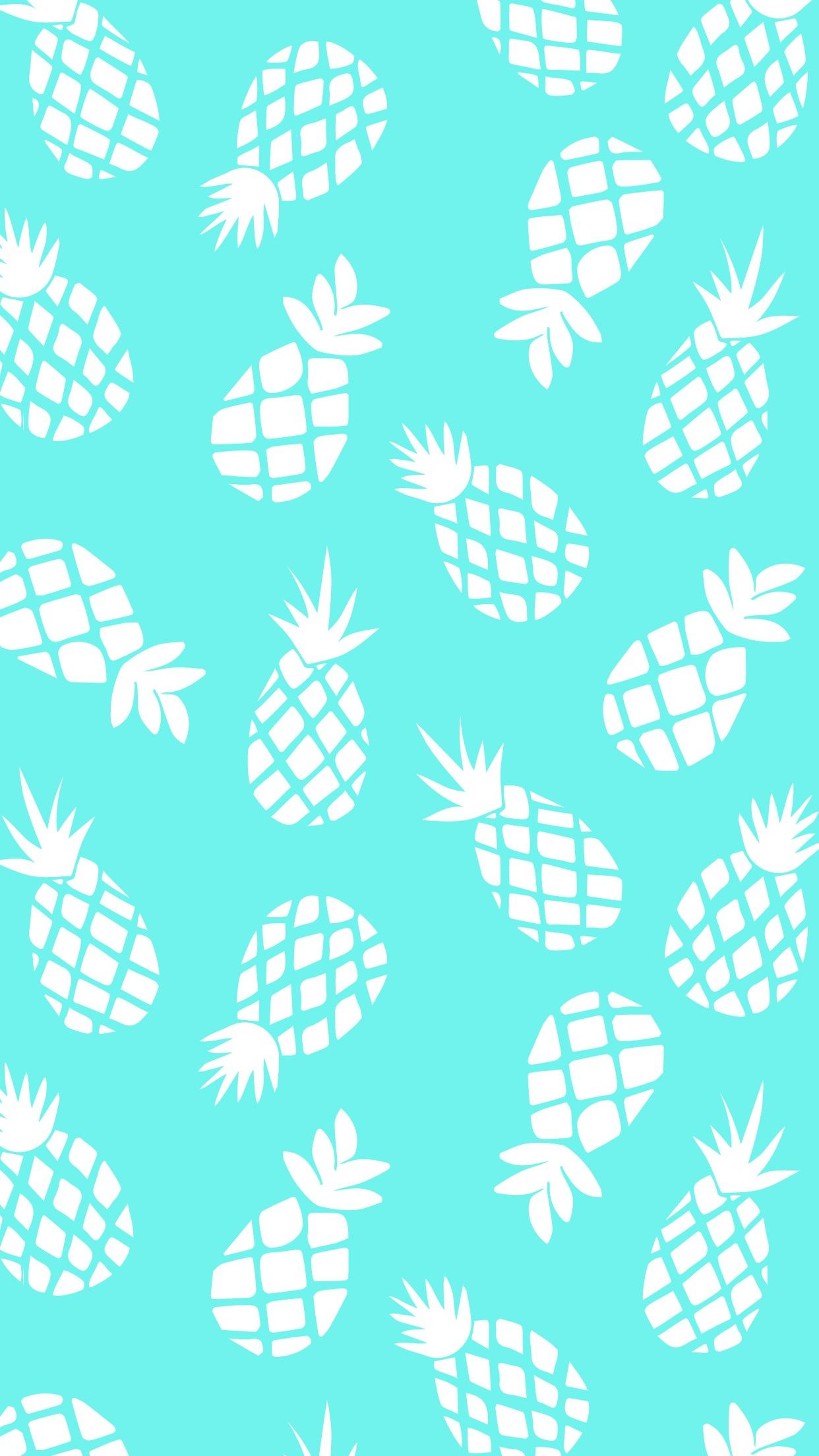 Ananas bianchi su turchese, 1242x2208 Verticale, OnePlus