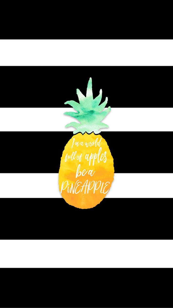 Ananas su strisce bianche nere, 736x1309 Verticale, Telefono