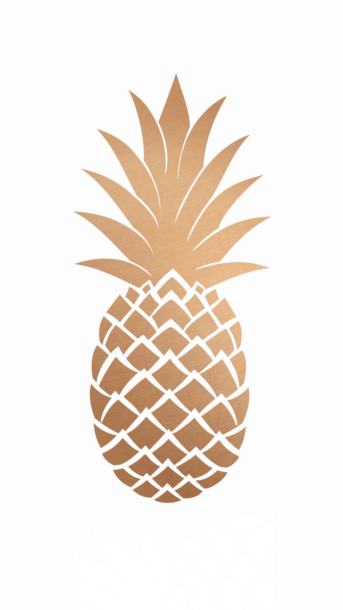 Ananas dorato su bianco, 1152x2048 Verticale, Telefono