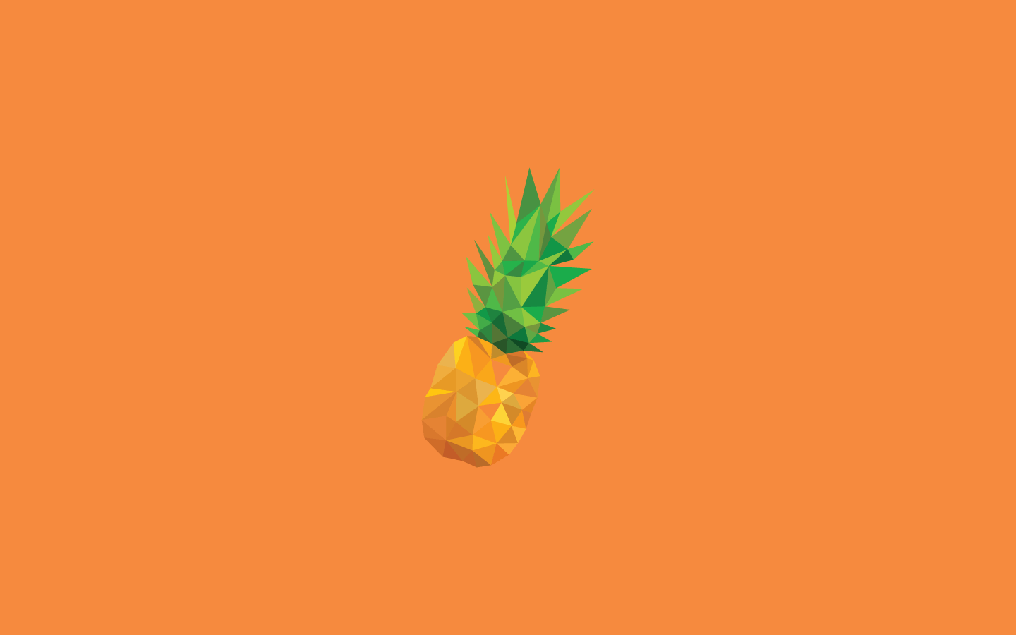 Ananas low poly sfondo arancione, 1440x900 720p, PC