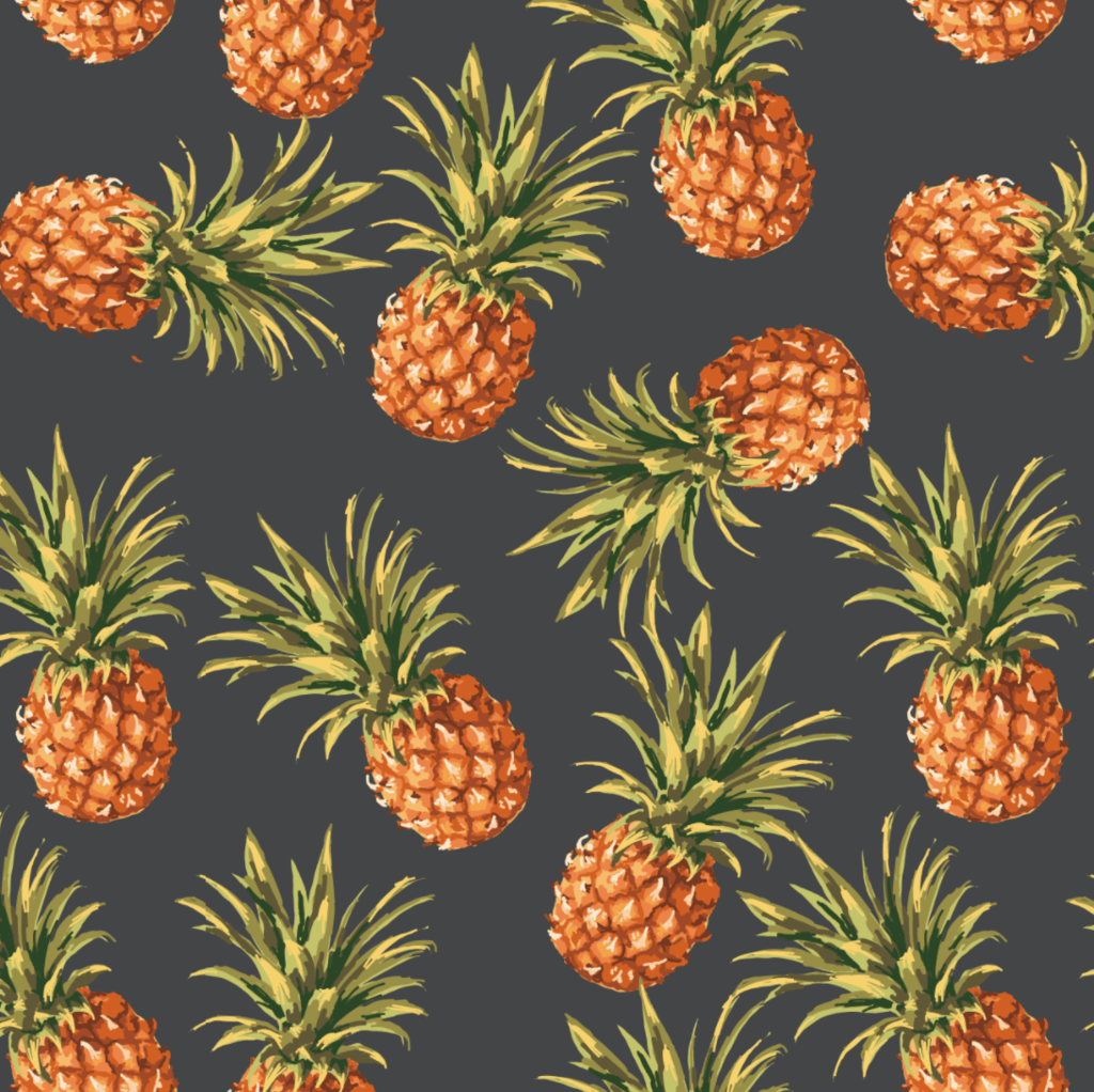 Pattern ananas su sfondo grigio, 1024x1022 HD, PC