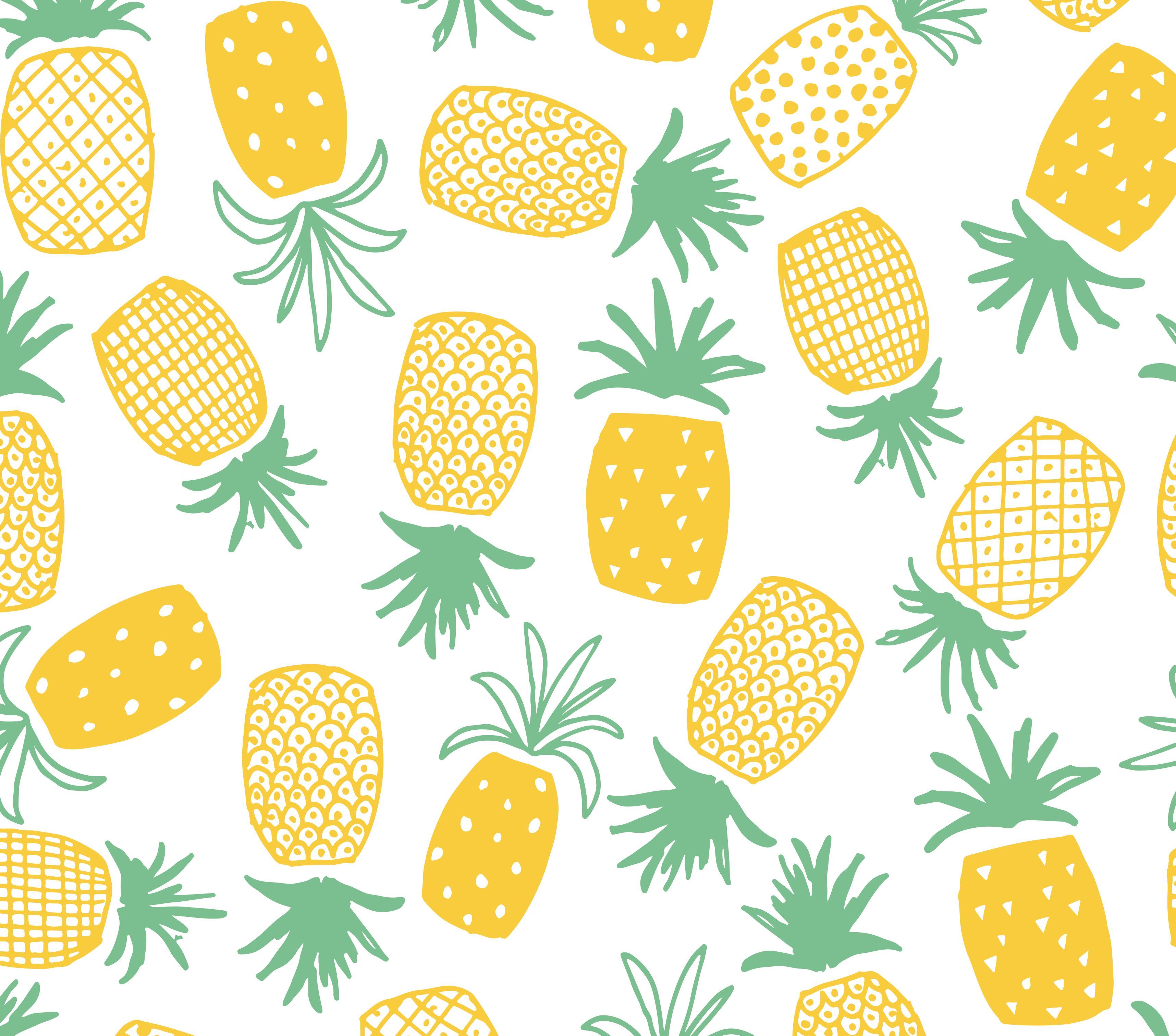 Pattern ananas gialli disegnati, 3432x3024 2K, Laptop