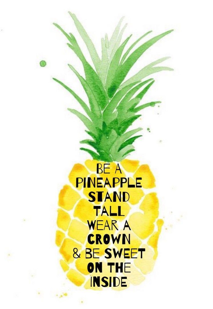 Ananas acquerello con scritta motivazionale, 745x1080 Full HD Verticale, Smartphone