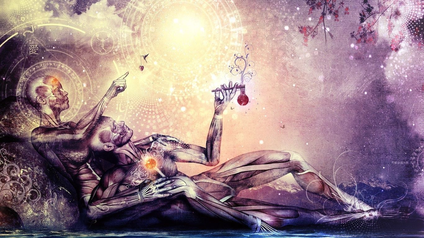 Figura anatomica surreale sdraiata, 1366x768 720p, PC