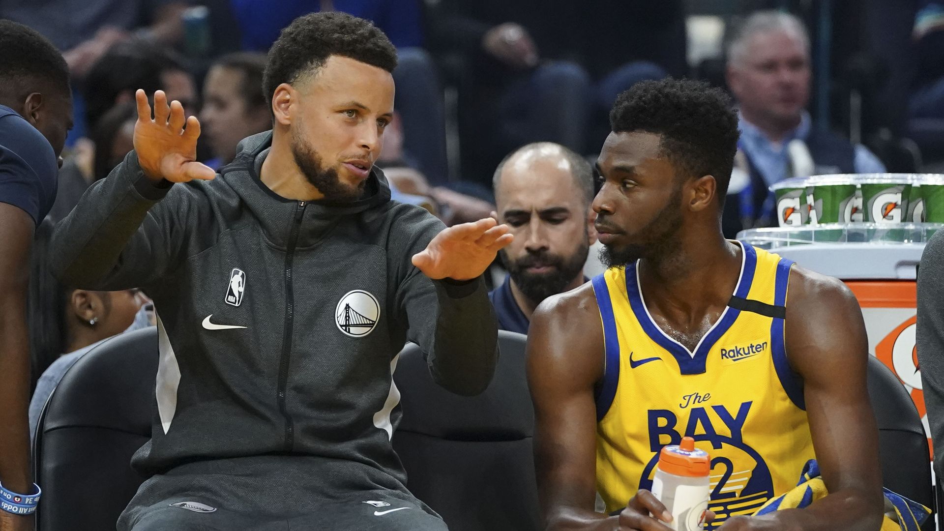 Giocatori Warriors NBA panchina, 1920x1080 Full HD 1080p, Laptop