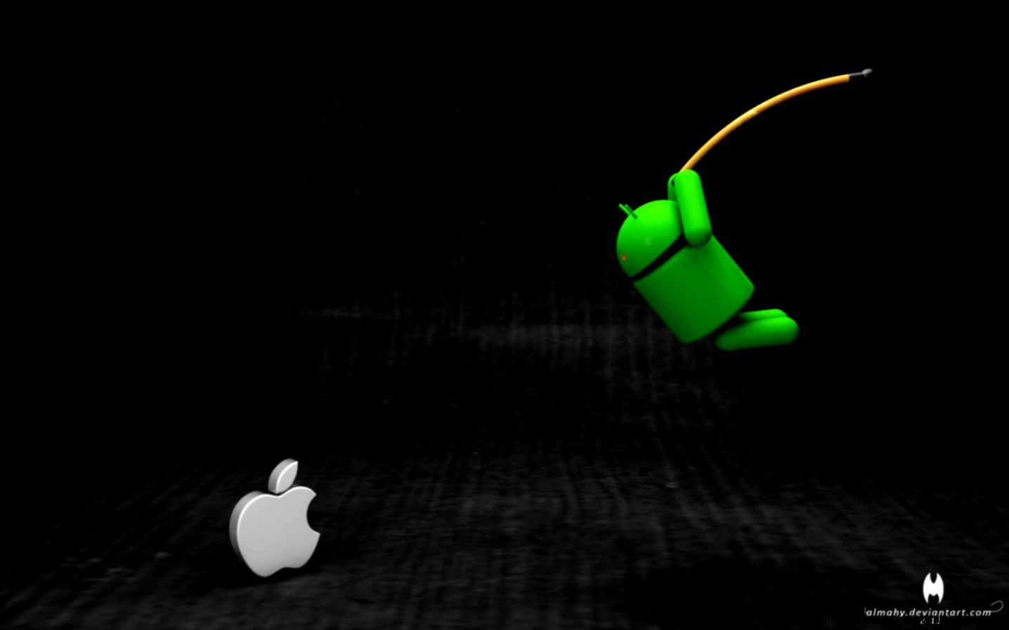 Logo Android arcobaleno luminoso, 1366x768 HD, Desktop