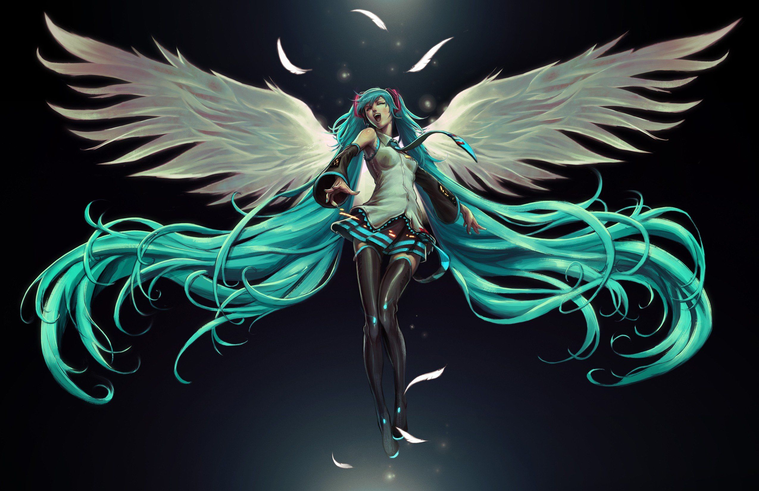 Angelo anime capelli turchesi, 2550x1650 2K, PC