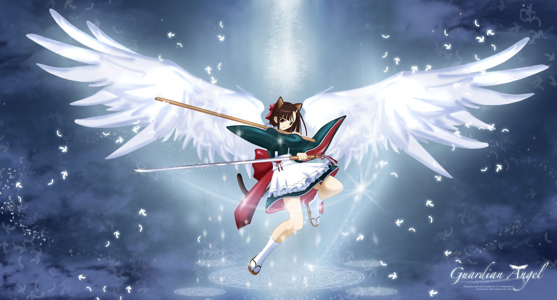 Angelo anime con ali bianche, 1857x1000 HD Ready, Desktop