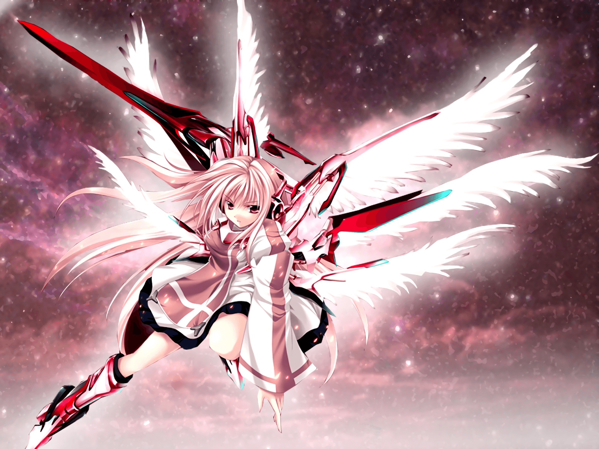 Ragazza anime alata rosa, 1920x1440 WUXGA, Laptop