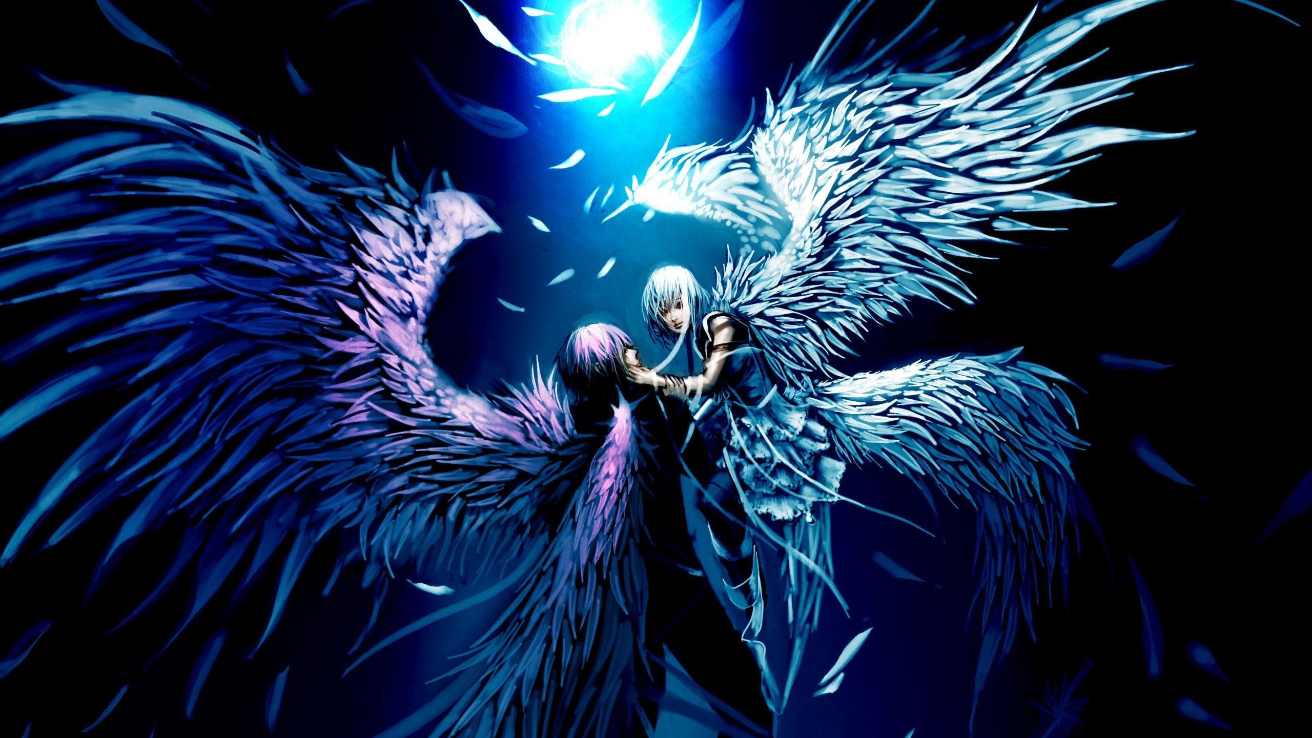 Angeli anime ali blu, 2560x1440 QHD, Laptop