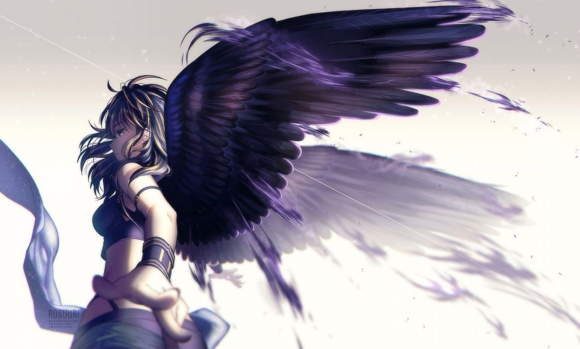 Angelo anime ali nere, 1164x700 HD, Desktop