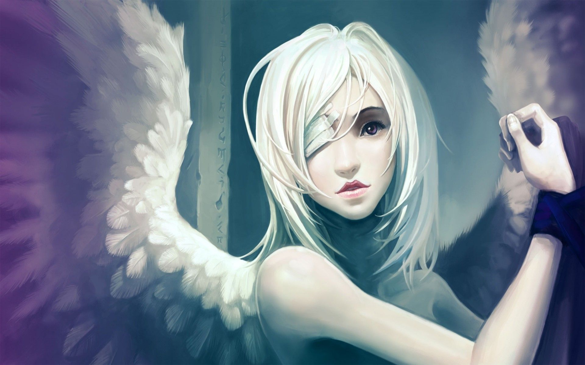 Angelo anime capelli bianchi ali, 1920x1200 Full HD+, Laptop