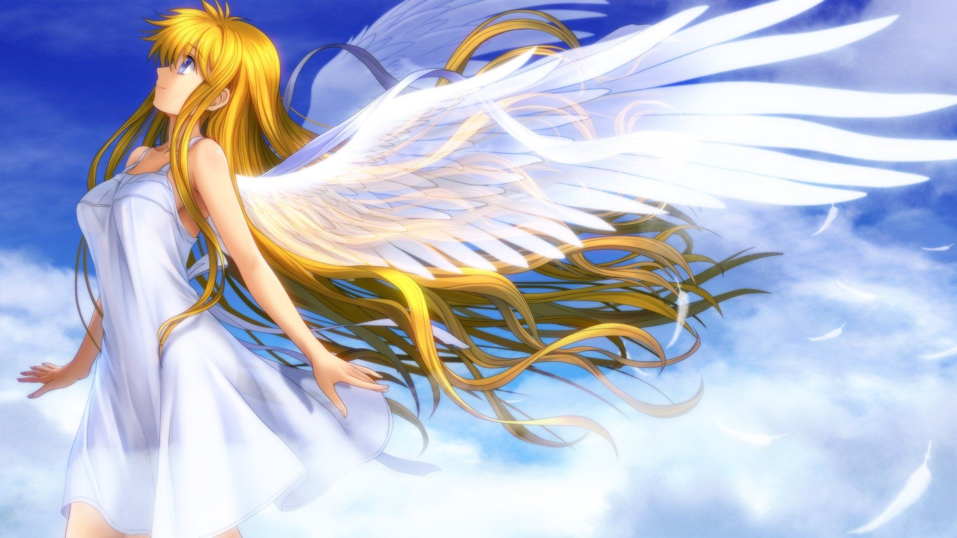 Angelo anime ali bianche, 1920x1080 Full HD 1080p, PC