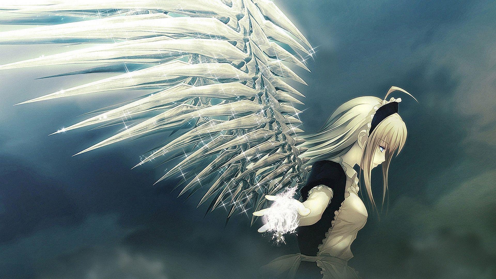 Angelo anime con ali bianche, 1920x1080 Full HD 1080p, Desktop