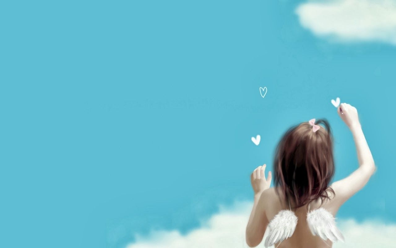 coppia angelo bacio luna piena, 1920x1200 WUXGA, Desktop