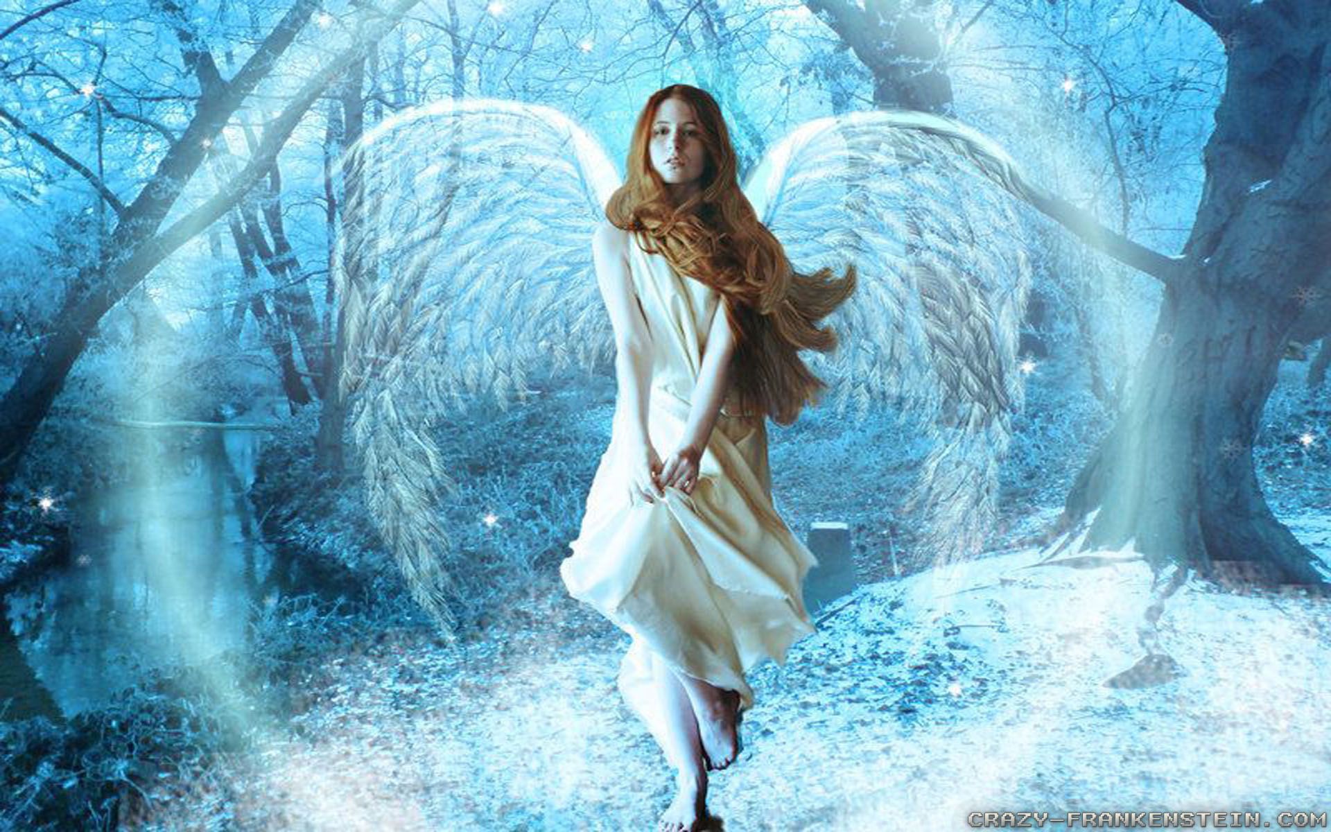 Angelo Gabriel fantasy blu, 1024x768 HD, Desktop