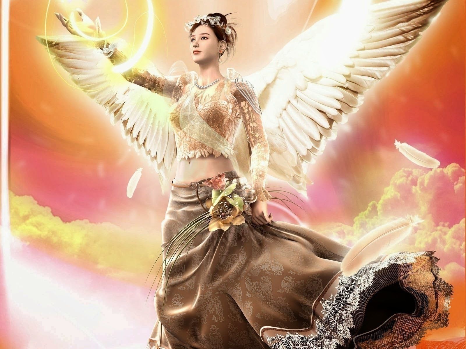 Ragazza anime angelo alata, 1920x1080 Full HD, Laptop
