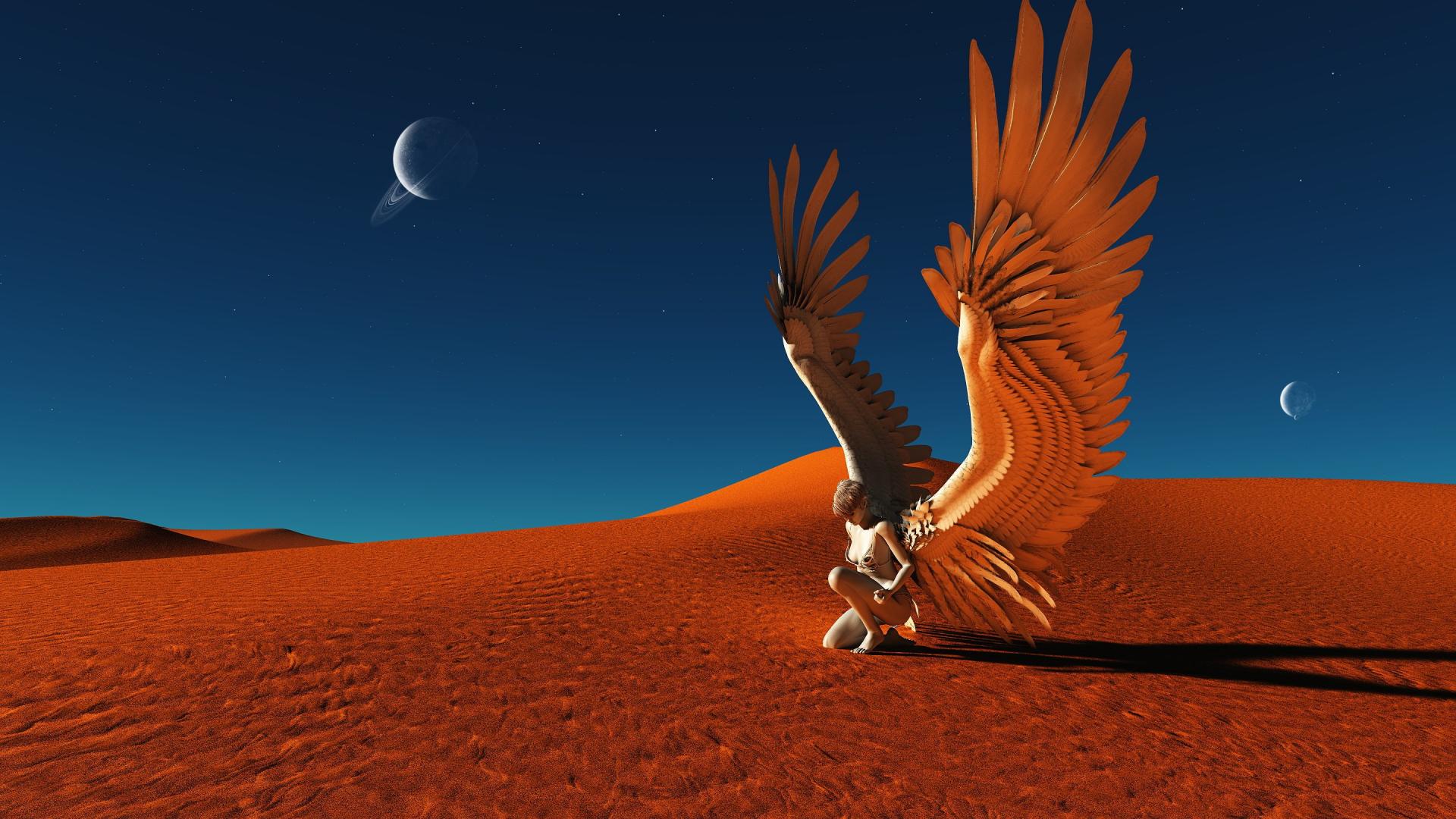 Angelo alato deserto rosso, 1920x1080 Full HD, Laptop