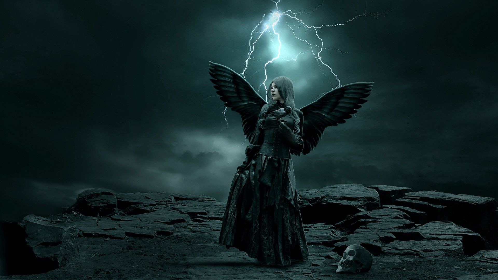 Angelo caduto ali nere anime, 1517x853 720p, PC