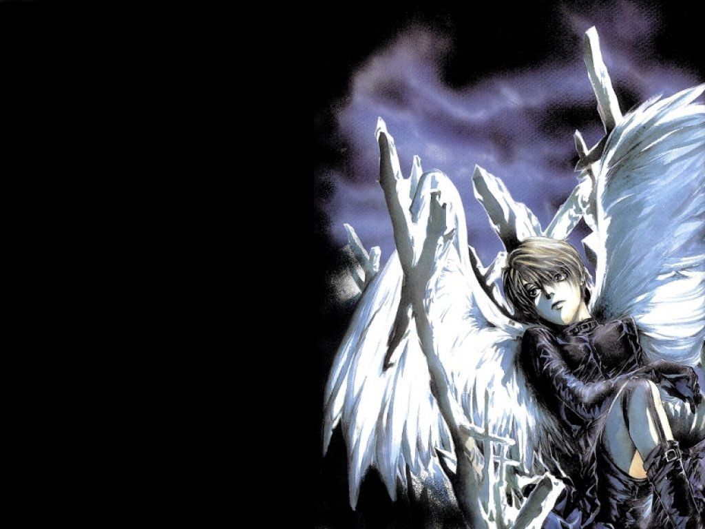 Angelo alato anime dark, 1024x768 HD, PC Desktop