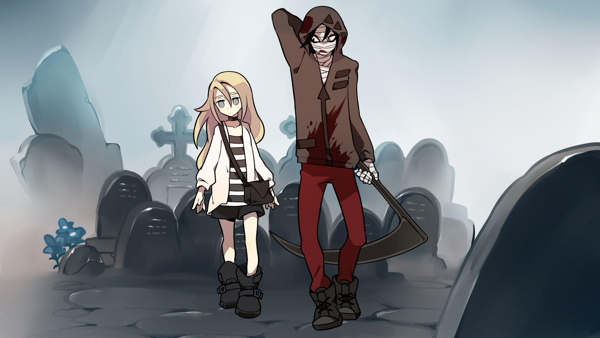 Angels of Death, Rachel e Zack, 1920x1080 Full HD, Laptop