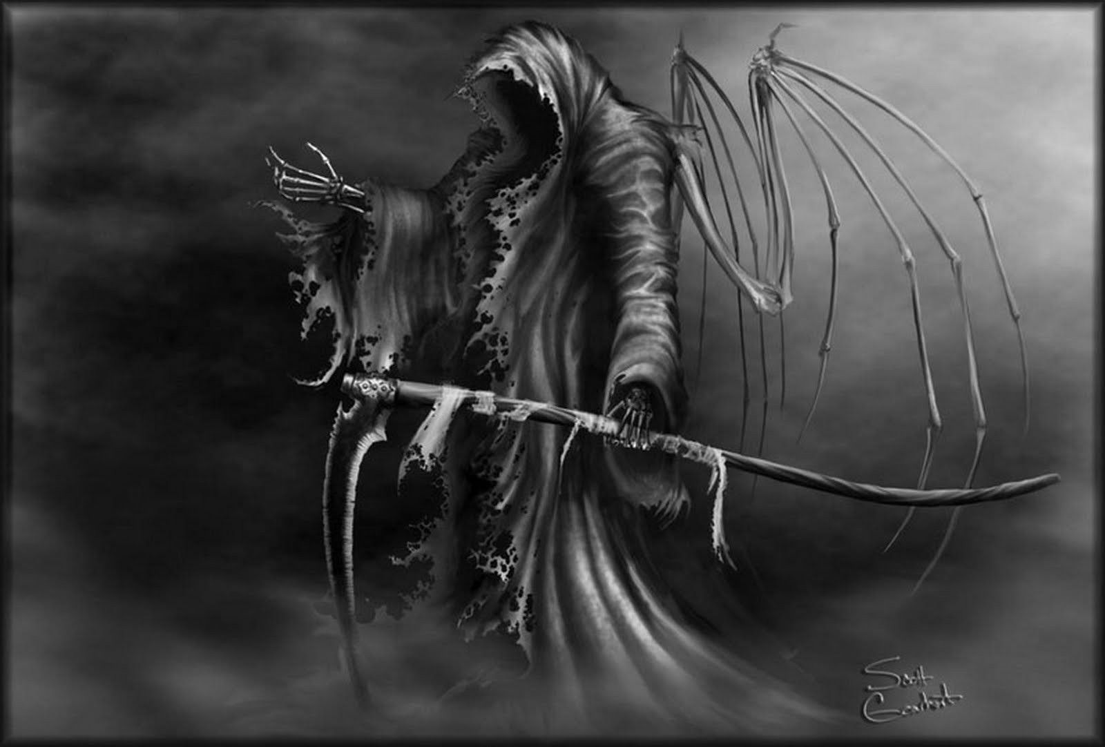 Angelo della Morte con falce, 1600x1082 HD Ready, Desktop