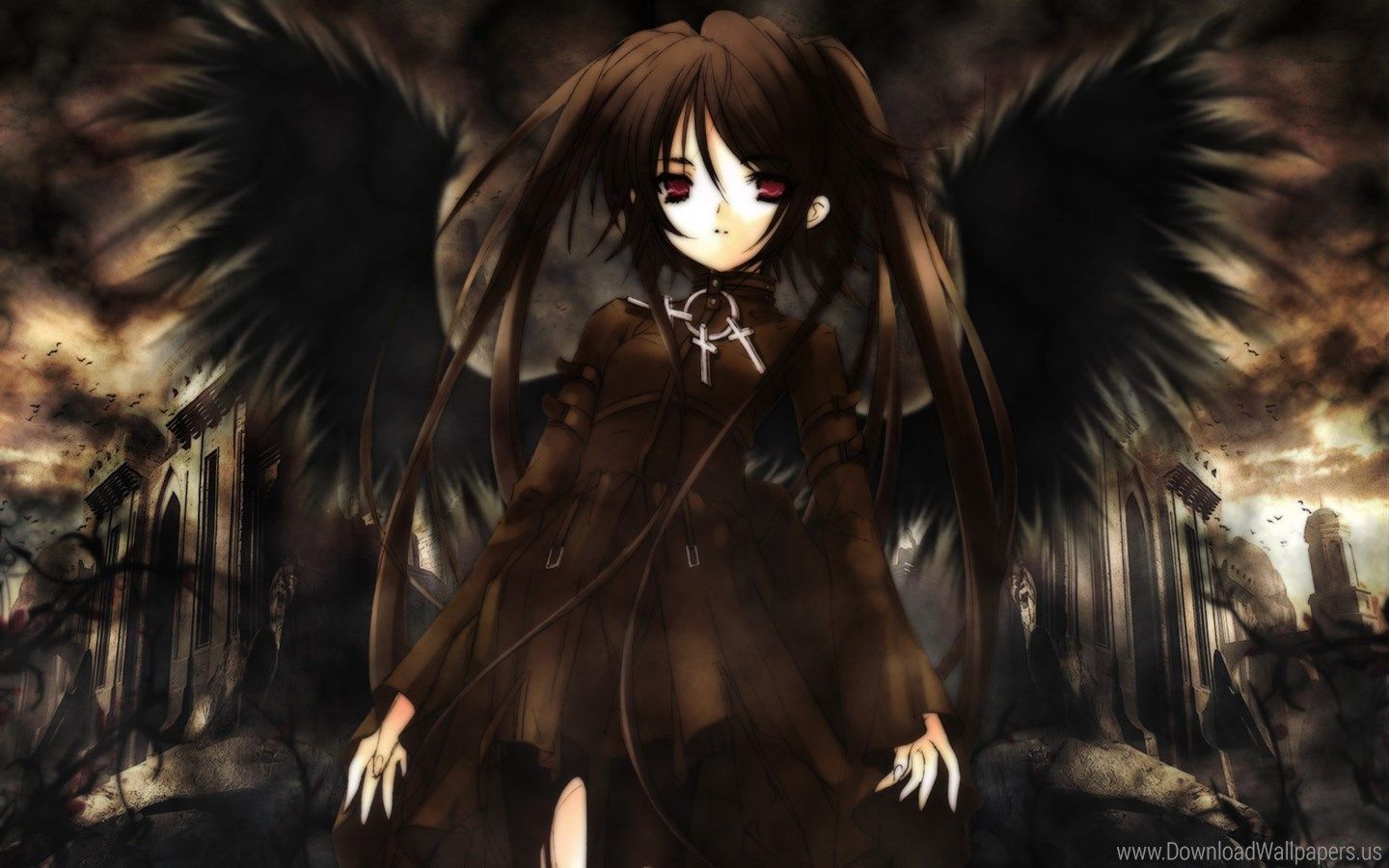 Ragazza anime ali nere, 1440x900 HD, MacBook Air