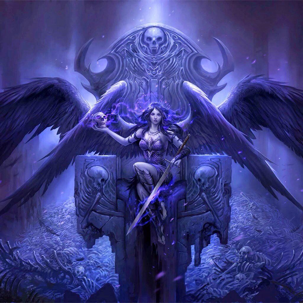 Angelo alato guerriero viola, 1024x1024 HD, Desktop