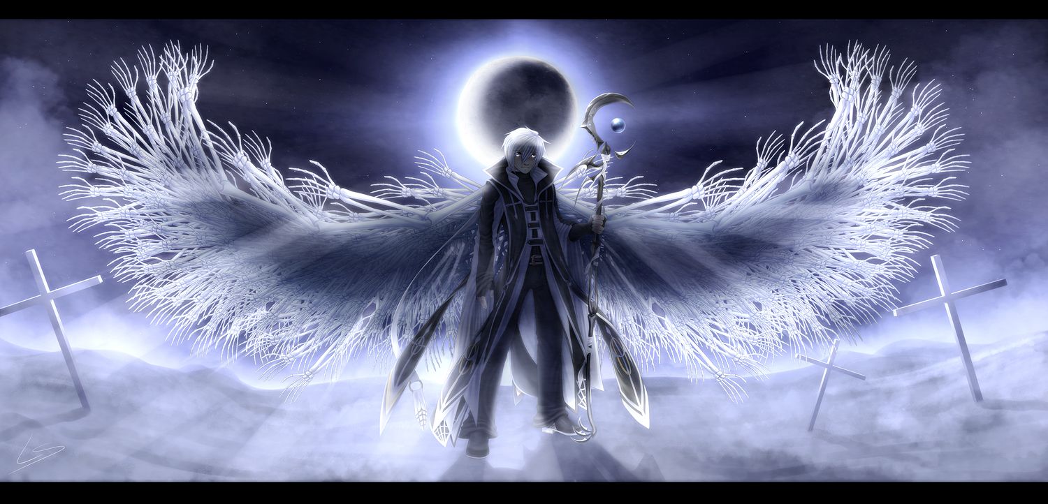 Angelo della morte alato, 1500x722 HD, Desktop