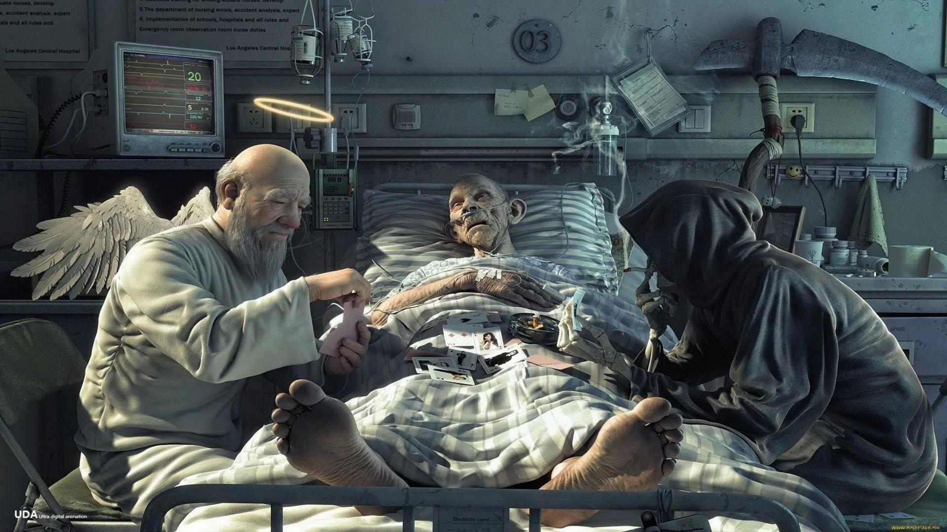 Angelo, morte, letto ospedale, 1920x1080 Full HD 1080p, Desktop