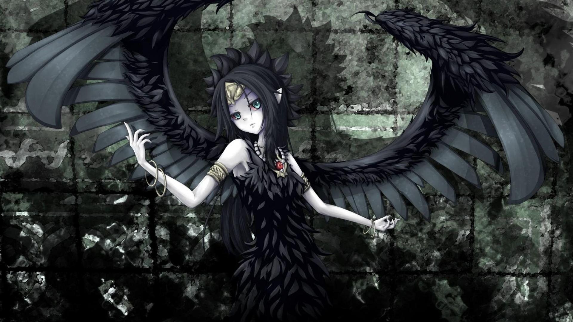 Angelo oscuro anime ali nere, 1920x1080 1080p, PC