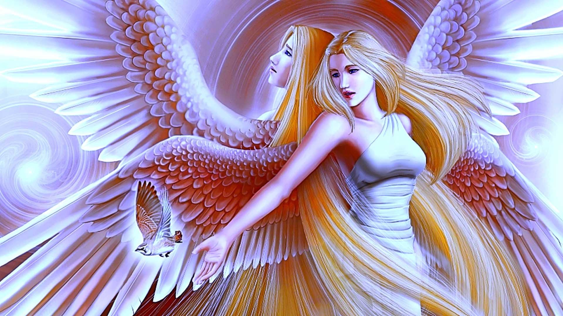 Angelo alato donna bionda, 1920x1080 Full HD, Laptop