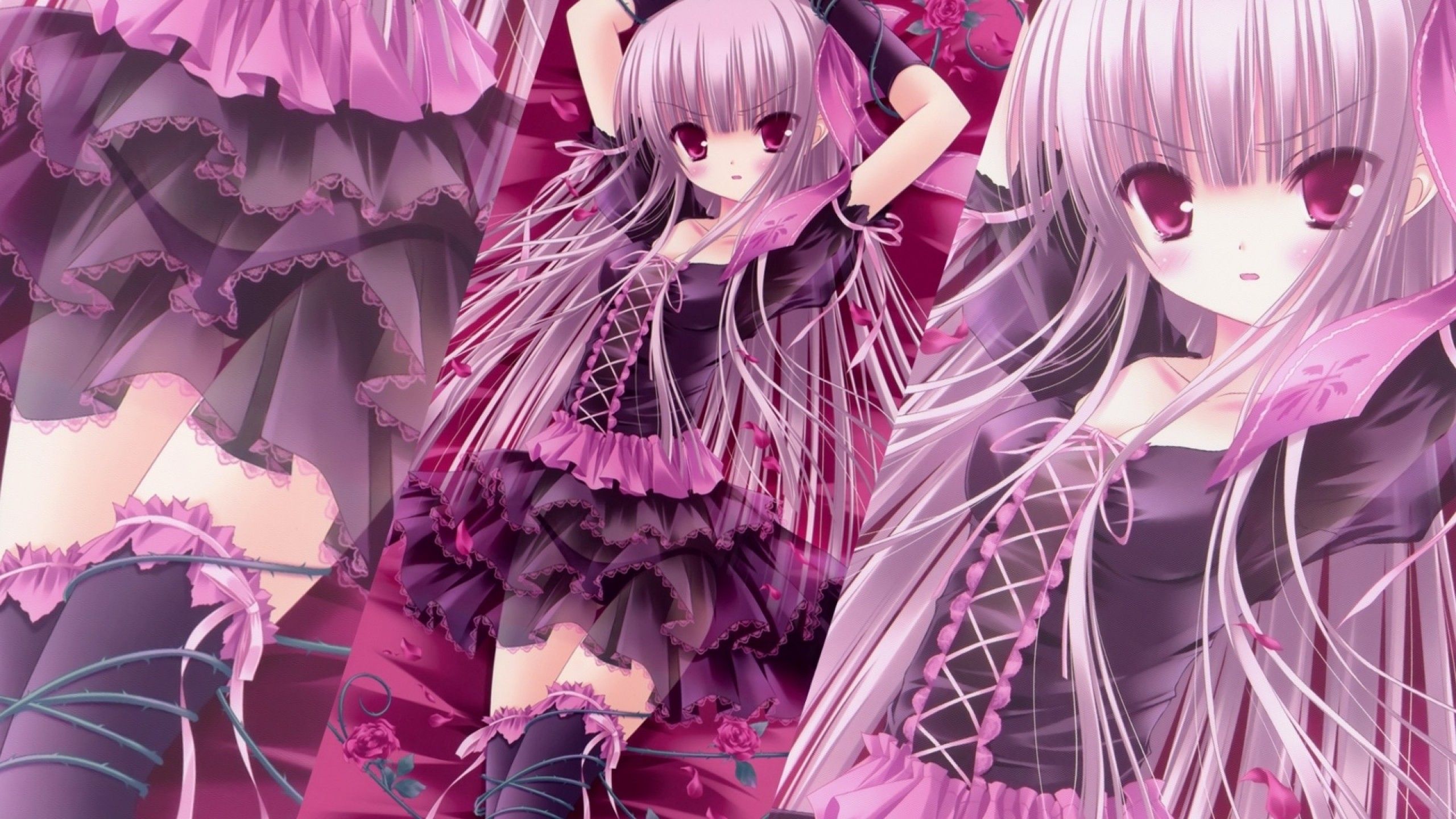 Ragazze anime gotiche in rosa, 2560x1440 1440p, Desktop
