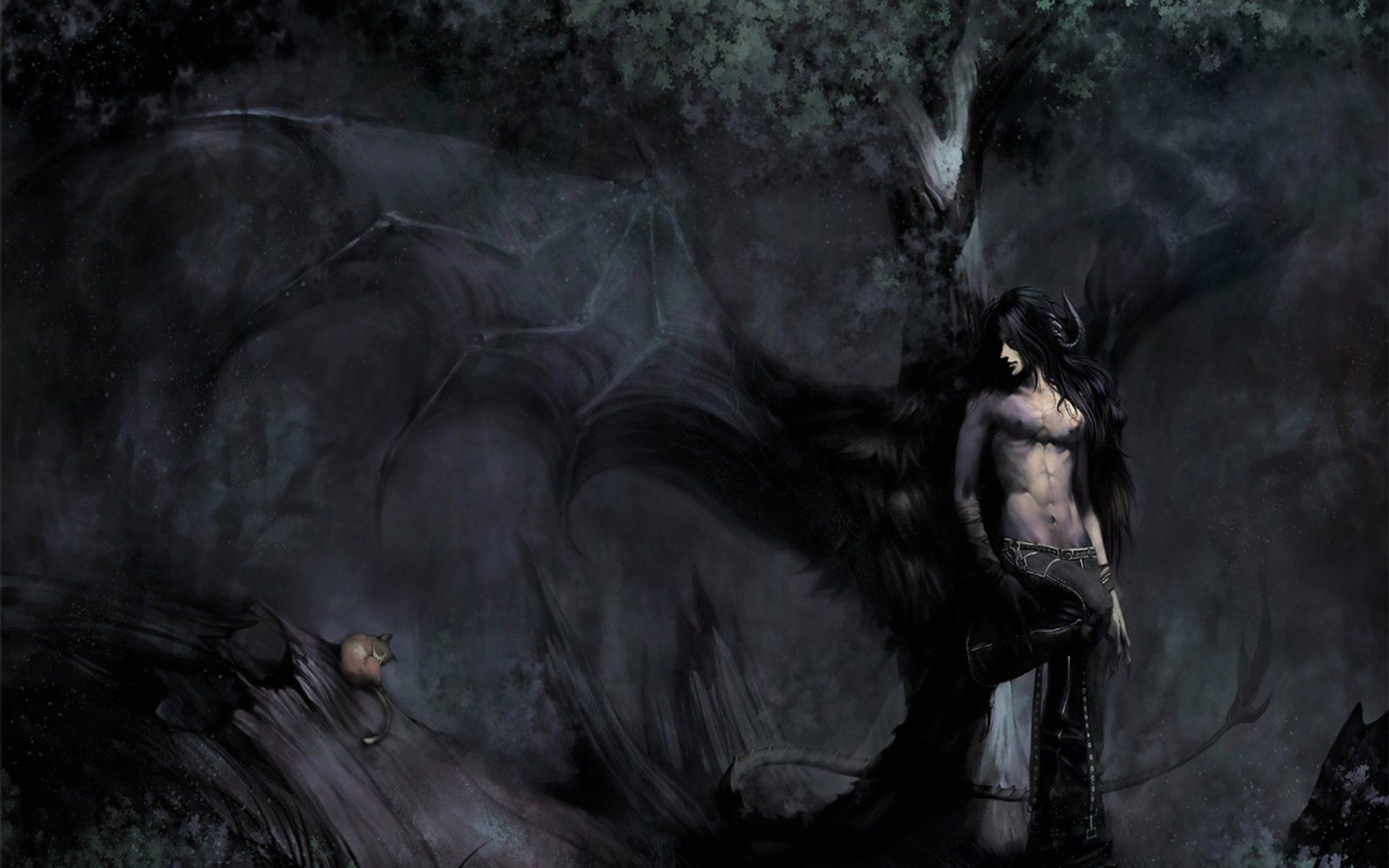 Angelo caduto oscuro foresta, 1920x1200 Full HD+ WUXGA, PC