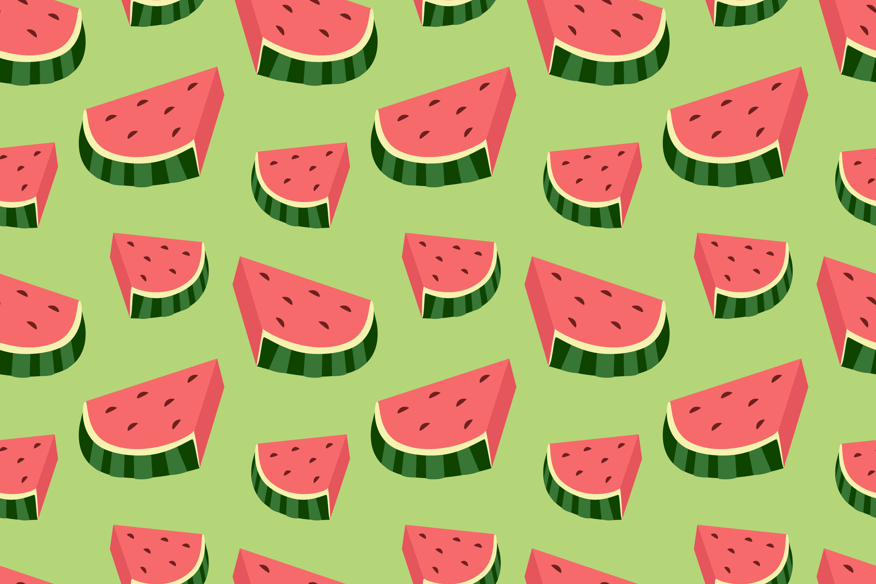Fette di anguria pattern verde, 3000x2000 2K+, Desktop