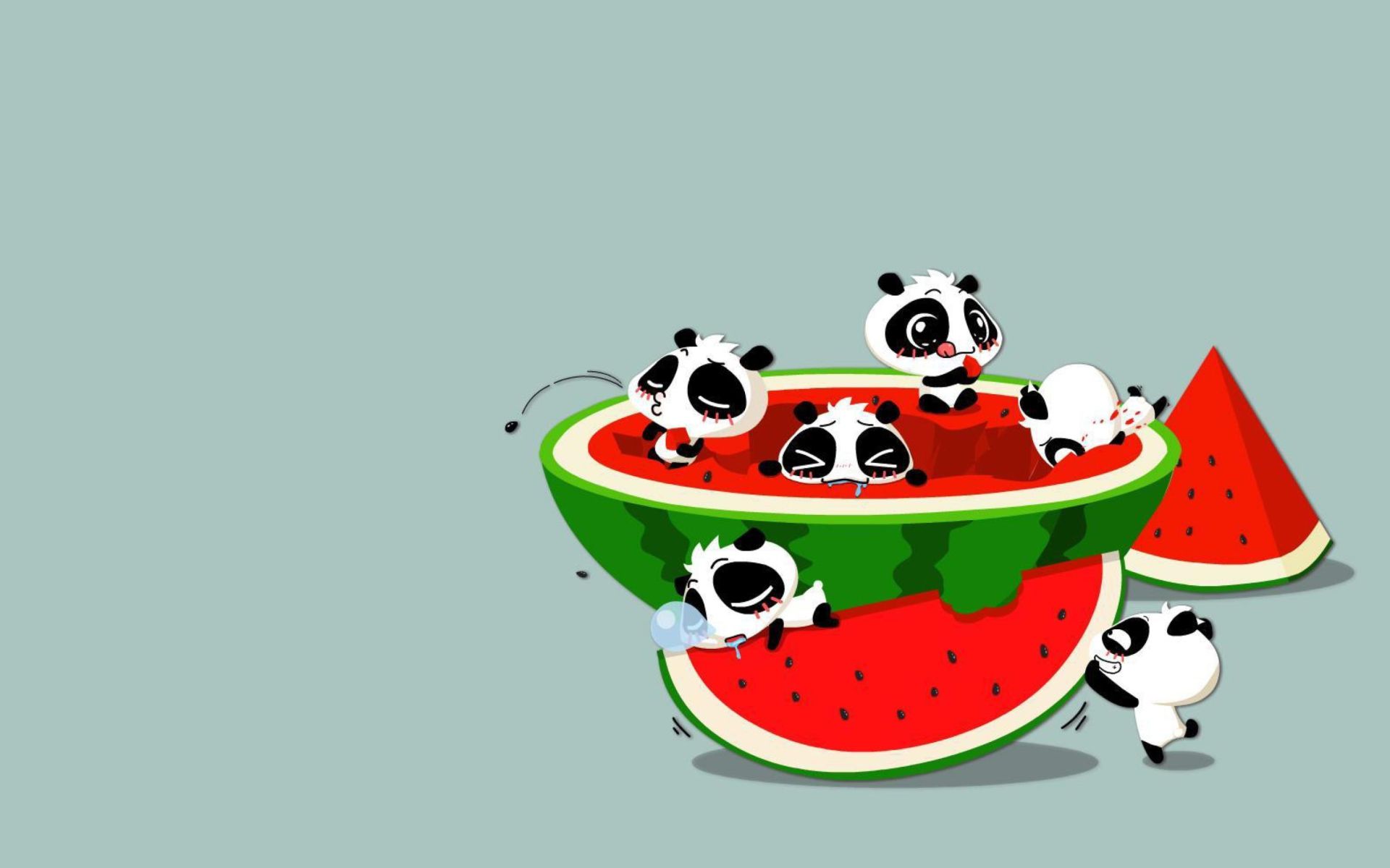 Panda carini con anguria, 1920x1200 Full HD+, PC Desktop