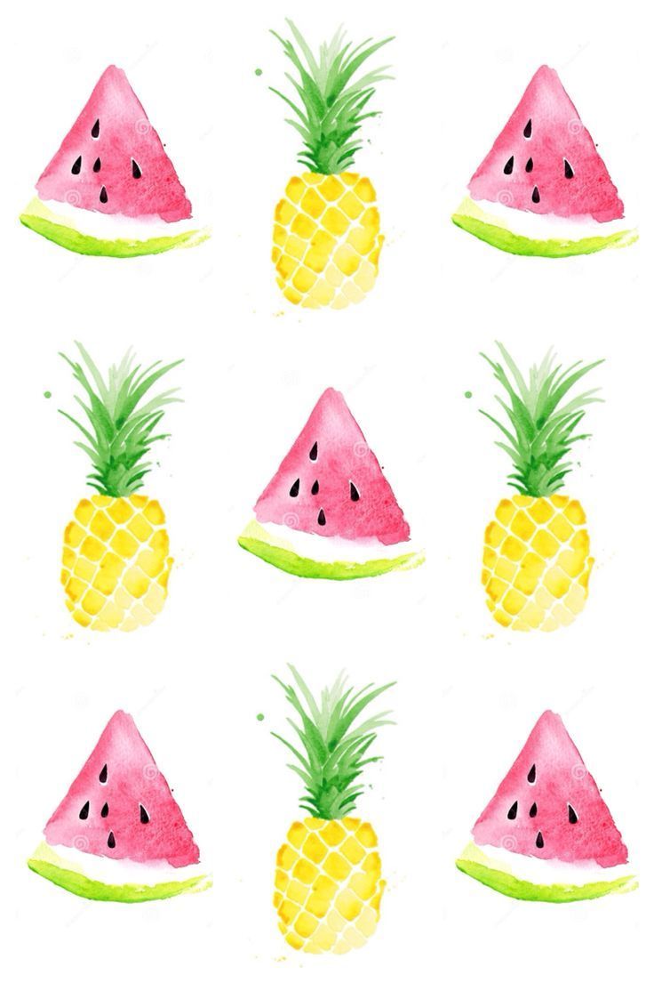 Angurie e ananas acquerello, 736x1105 Verticale, Mobile
