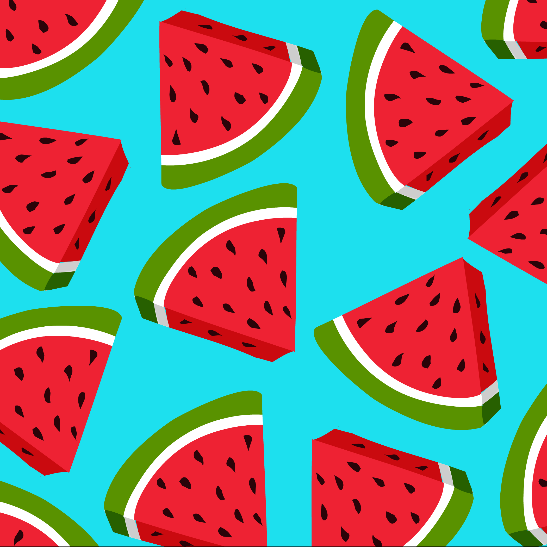 Fette di anguria pattern turchese, 2100x2100 Hi-Res, PC Desktop
