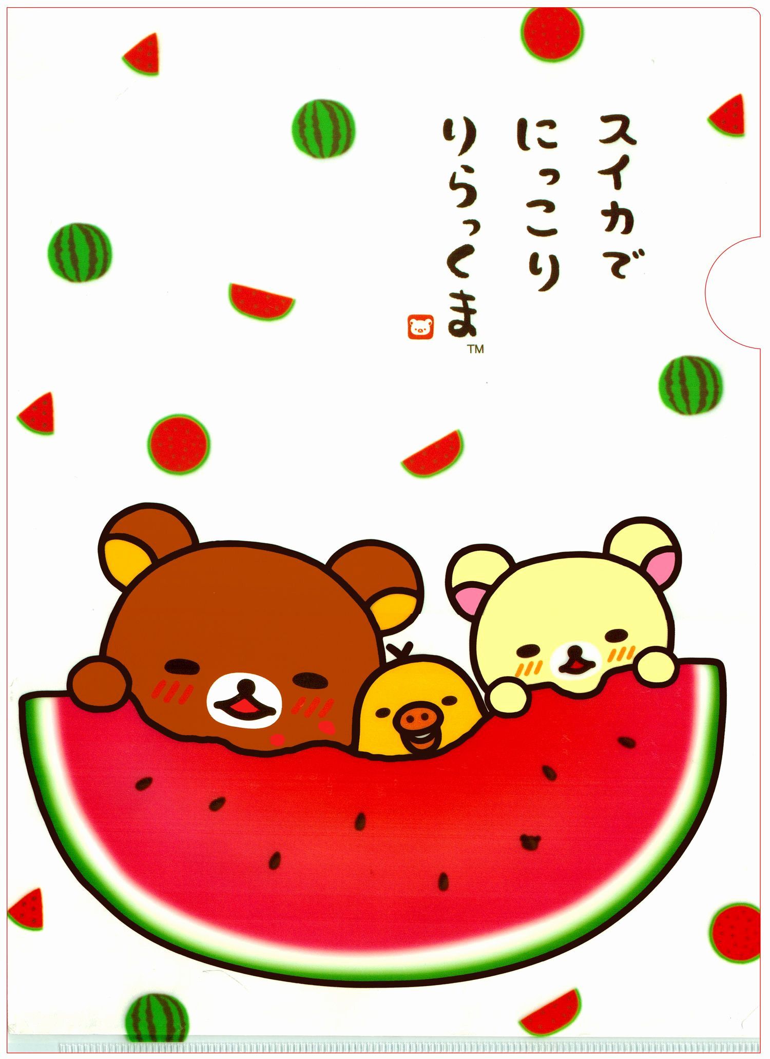 Rilakkuma con anguria, orso kawaii, 1500x2063 Verticale, Telefono