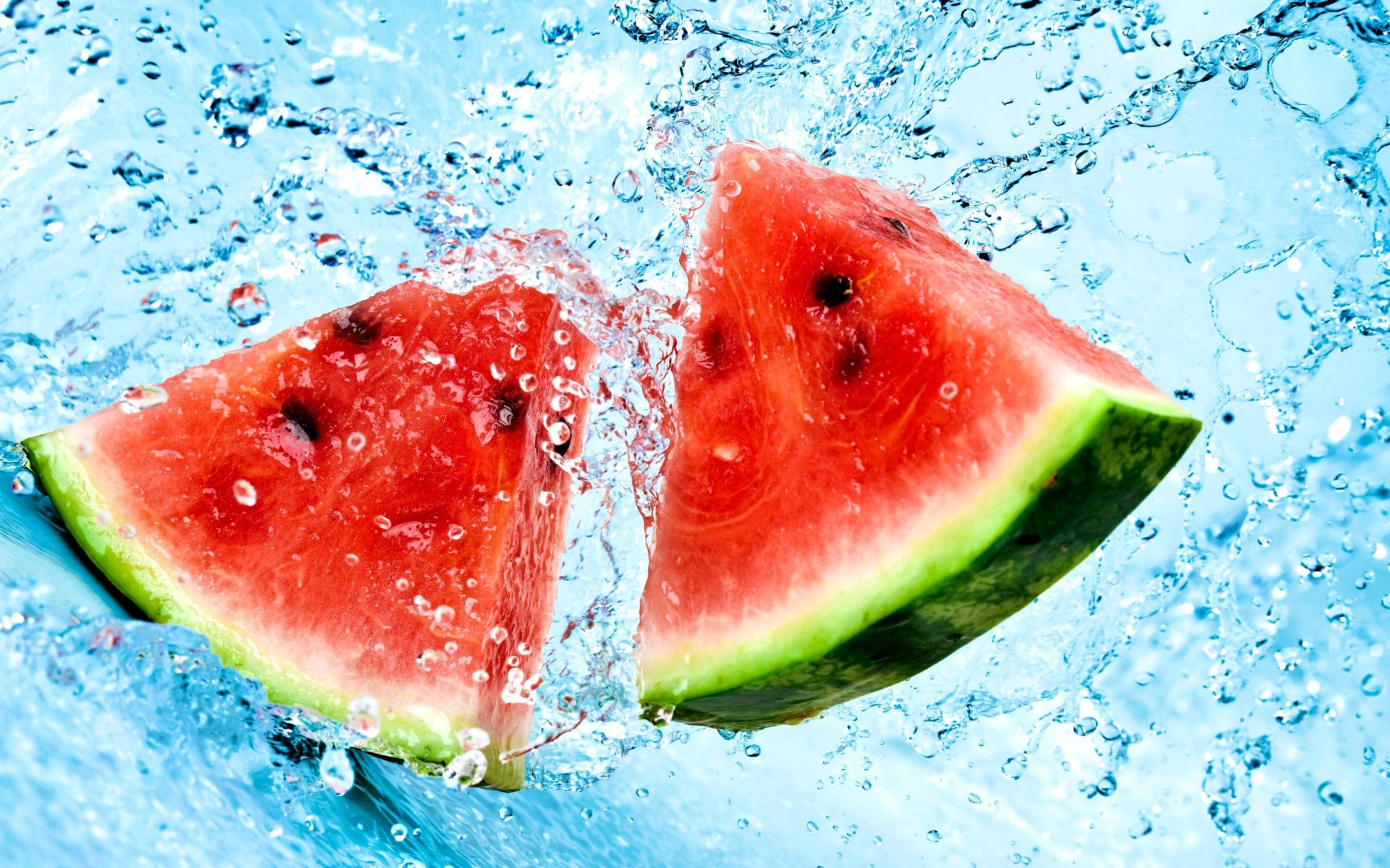 Fette anguria con schizzi acqua, 1920x1200 Full HD+, Desktop