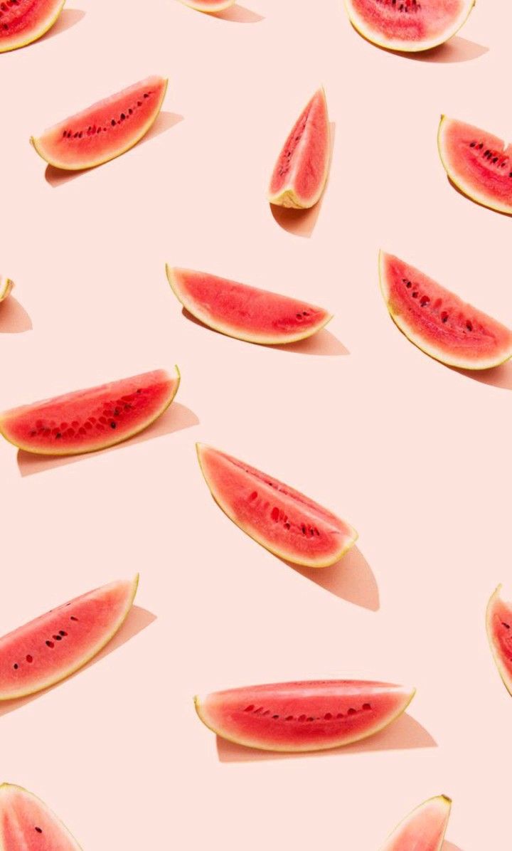Fette di anguria su rosa, 720x1196 Verticale, Telefono