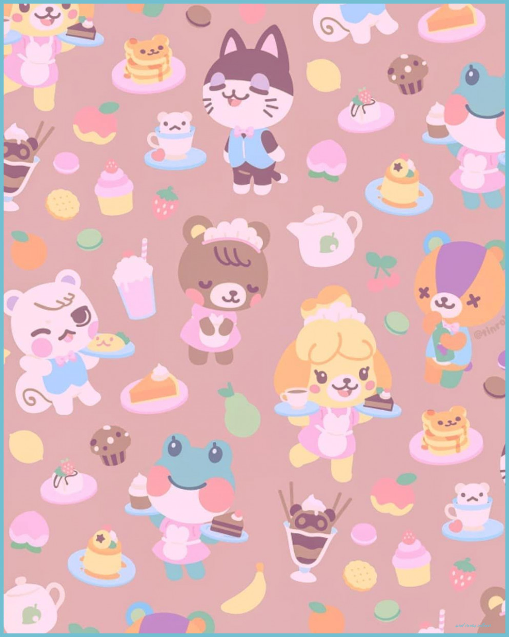 Personaggi Animal Crossing kawaii rosa, 993x1241 Full HD Verticale, iPhone