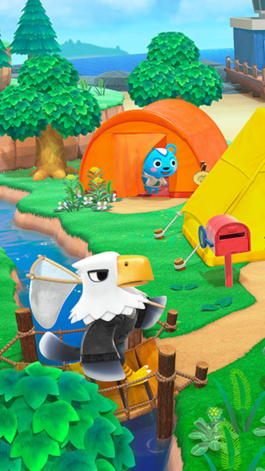 Animal Crossing personaggi campeggio, 900x1600 Verticale, Mobile