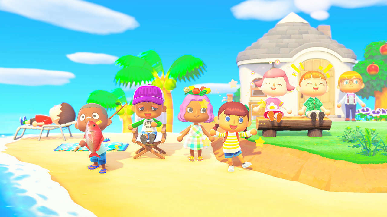 Animal Crossing New Horizons spiaggia personaggi, 1280x720 HD, Desktop