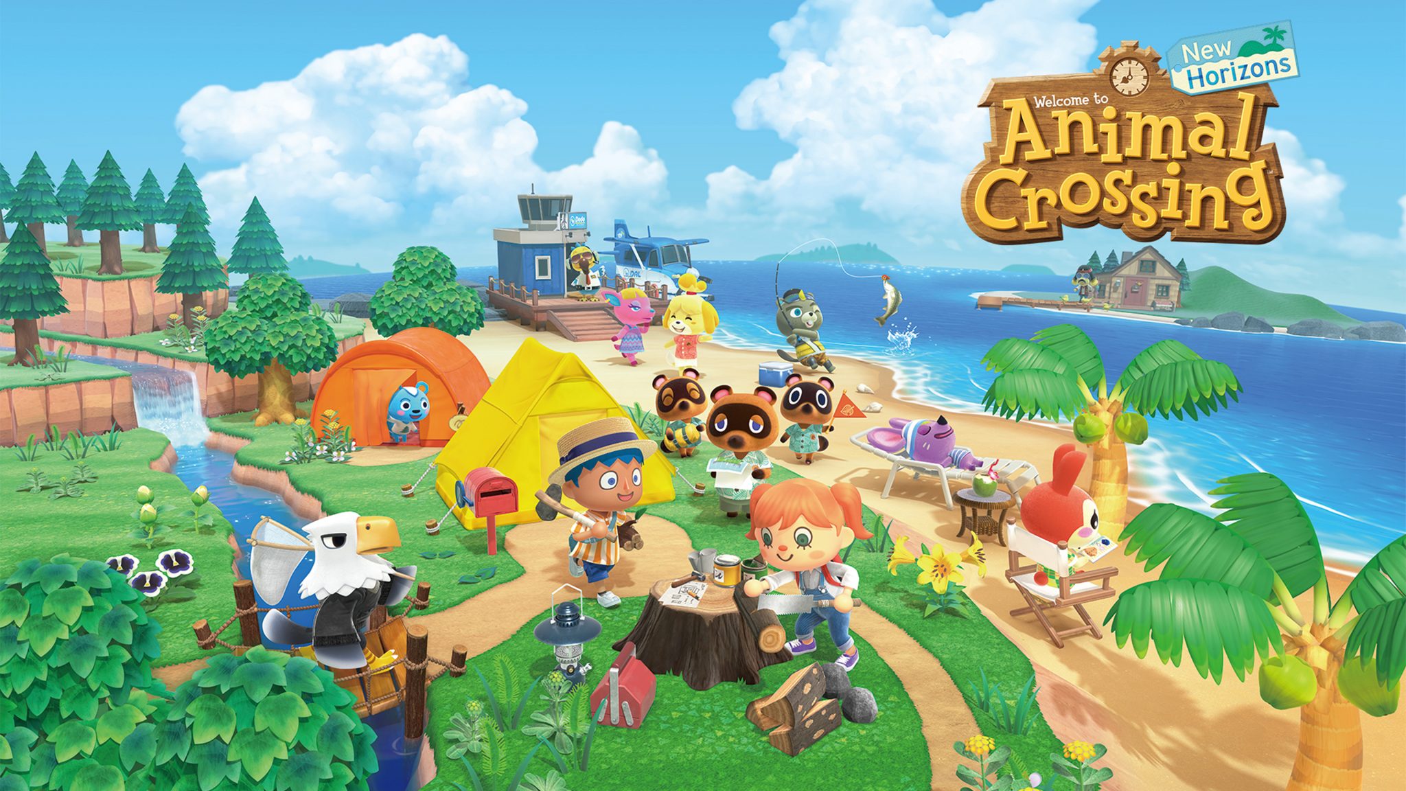 Animal Crossing New Horizons personaggi isola, 2048x1152 2K, Desktop