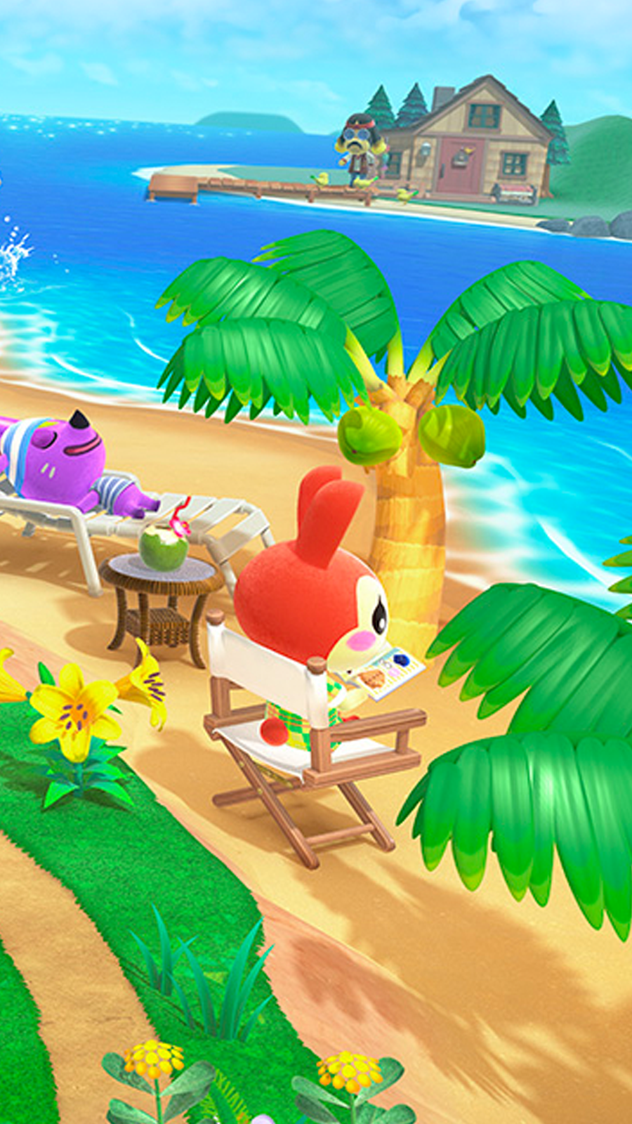 Animal Crossing spiaggia isola, 900x1600 Full HD Verticale, Smartphone