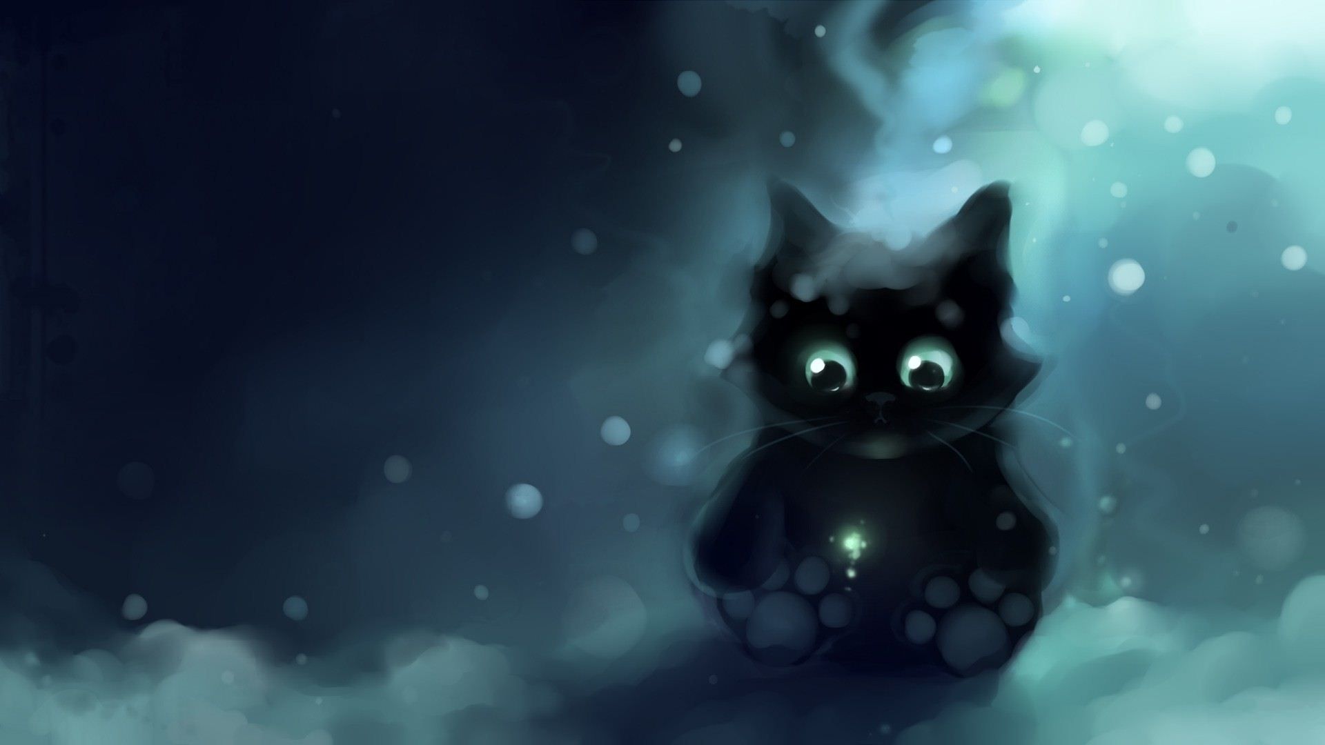 Gattino nero occhi verdi, 1920x1080 Full HD, PC